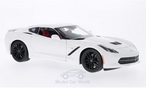 Modelauto Chevrolet Corvette Stingray Z51 (C7) wit 2014 1/18 Maisto