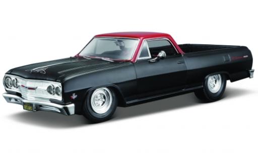 Modelauto Chevrolet El Camino pickup mat-zwart/rood 1/24 Maisto