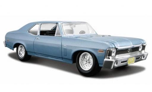 Modelauto Chevrolet Nova SS metallic blauw 1970 1/24 Maisto