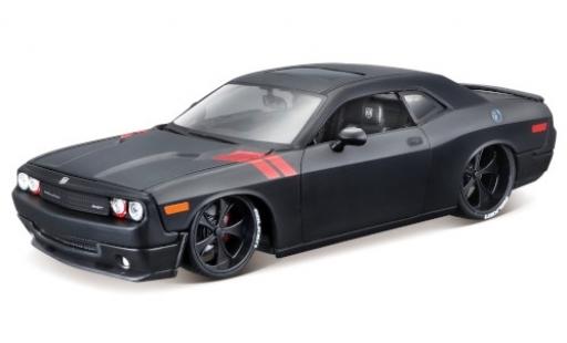 Modelauto Dodge Challenger SRT SRT8 mat-zwart/rood 1/24 Maisto