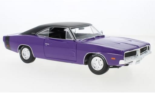 Modelauto Dodge Charger R/T paars/zwart 1969 1/18 Maisto