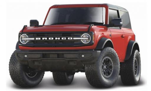 Modelauto Ford Bronco Wildtrak rood/mat-zwart 2021 1/18 Maisto