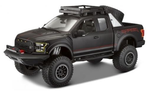 Modelauto Ford F-150 Raptor 50 mat-zwart/Dekor 2017 1/24 Maisto