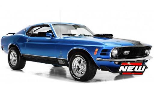 Modelauto Ford Mustang Mach 1 blauw/zwart 1970 1/18 Maisto