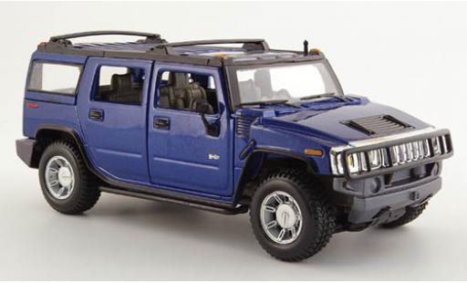 Modelauto Hummer H2 Base Station Wagon metallic blauw 2003 1/24 Maisto