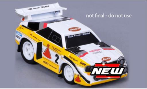 Modelauto Audi Sport Quattro s1 e2 wit/geel 1/64 Maisto
