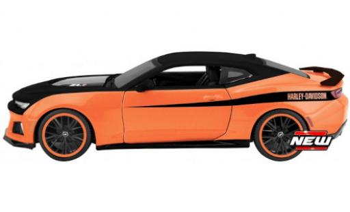 Modelauto Chevrolet Camaro ZL1 Douane oranje/zwart Harley-Davidson 1/24 Maisto