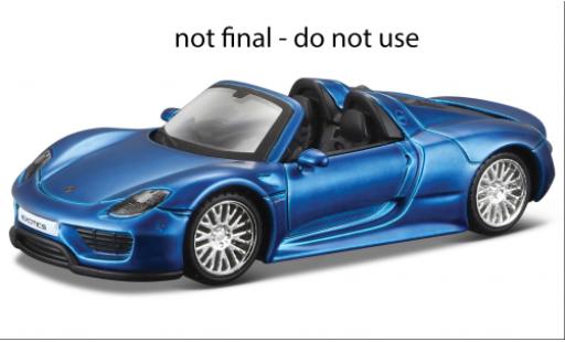 Modelauto Porsche 918 Base Spyder blauw 1/64 Maisto