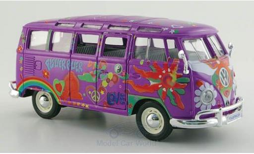 Modelauto Volkswagen T1 B Samba Bus lila/Dekor Hippie Massstab 1/24 Maisto