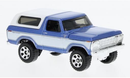 Modelauto Ford Bronco Wagon metallic blauw/wit 1978 1/64 Matchbox