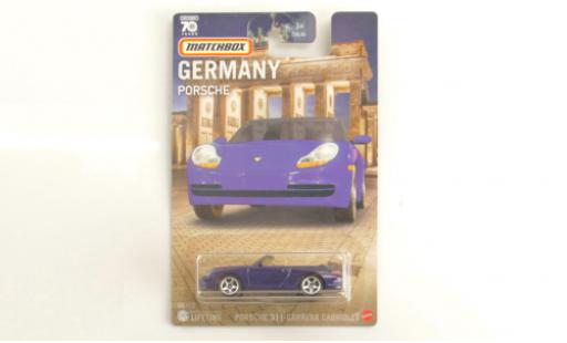 Modelauto Porsche 911 Cabriolet Carrera blauw 1/64 Matchbox