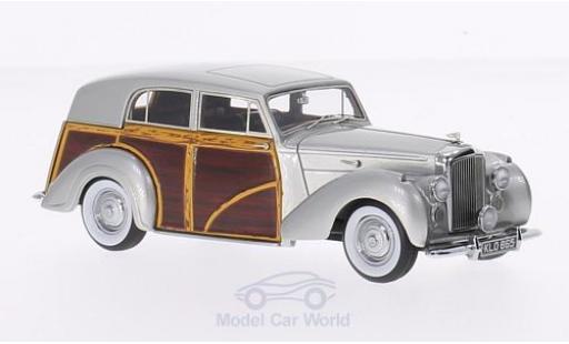 Modelauto Bentley Mark 6 break MK VI Harold Radford Countryman metallic grijs/Holzoptik RHD 1950 Chassis B441DZ 1/43 Matrix