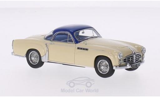 Modelauto Delahaye 235 Coupe Chapron beige/metallic blauw RHD 1953 1/43 Matrix
