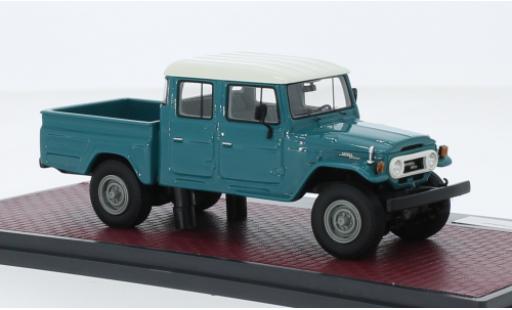 Modelauto Toyota Land Cruiser HJ45 Crew Cab turquoise/wit 1/43 Matrix