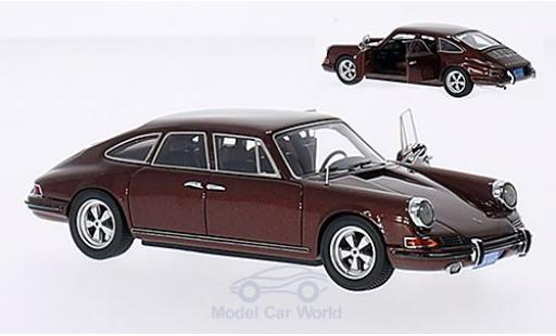 Modelauto Porsche 911 T Trautman & Barnes metallic bruin 1972 met 2 ge&Atilde;&para;ffneten T&Atilde;&frac14;ren 1/43 Matrix