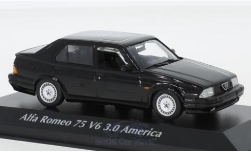 Modelauto Alfa Romeo 75 3.0 v6 America zwart 1987 1/43 Maxichamps