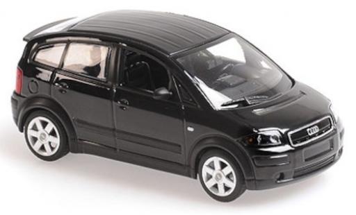Modelauto Audi A2 citadine metallic zwart/mat-zwart 2000 1/43 Maxichamps