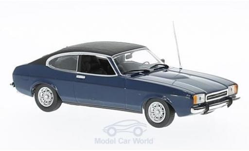 Modelauto Ford Capri MK2 II 2.3 GT blauw/zwart 1/43 Maxichamps