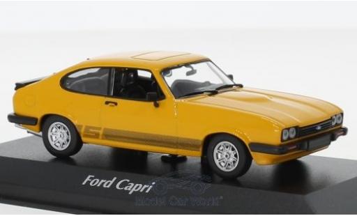 Modelauto Ford Capri 3.0S MKIII 3.0 S geel 1982 1/43 Maxichamps