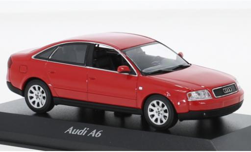 Modelauto Audi A6 berline rood 1997 1/43 Maxichamps