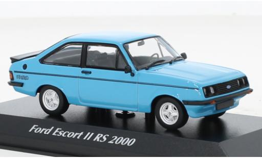 Modelauto Ford Escort RS 2000 MK II blauw clair 1976 1/43 Maxichamps