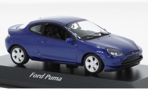 Modelauto Ford Puma Coupe metallic blauw 1996 1/43 Maxichamps