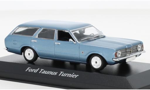 Modelauto Ford Taunus TC1 (TC I) Turnier metallic blauw 1970 1/43 Maxichamps