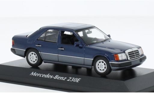 Modelauto Mercedes 230 Base E (W124) metallic blauw 1991 1/43 Maxichamps