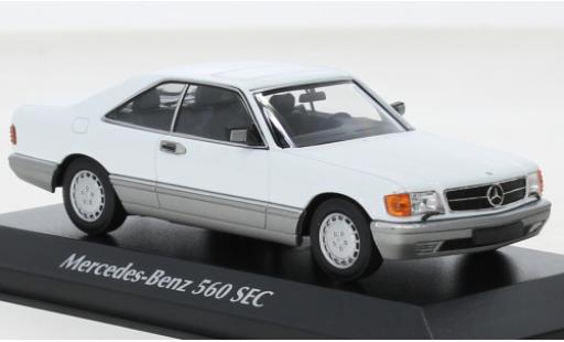 Modelauto Mercedes 560 Coupe SEC (C126) wit 1986 1/43 Maxichamps