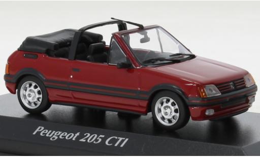 Modelauto Peugeot 205 CTI Cabriolet rood 1990 1/43 Maxichamps