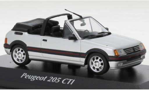 Modelauto Peugeot 205 CTI Cabriolet grijs 1990 1/43 Maxichamps