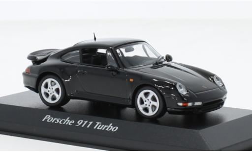 Modelauto Porsche 911 Turbo S zwart 1995 1/43 Maxichamps