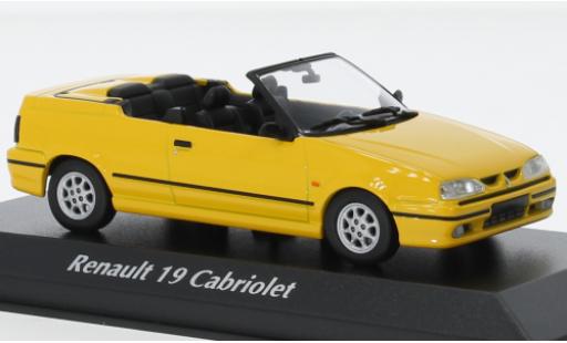 Modelauto Renault 19 Cabriolet geel 92 1/43 Maxichamps