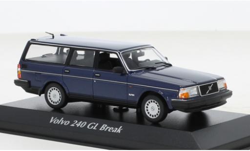 Modelauto Volvo 240 GL Stationwagen metallic blauw 1986 1/43 Maxichamps