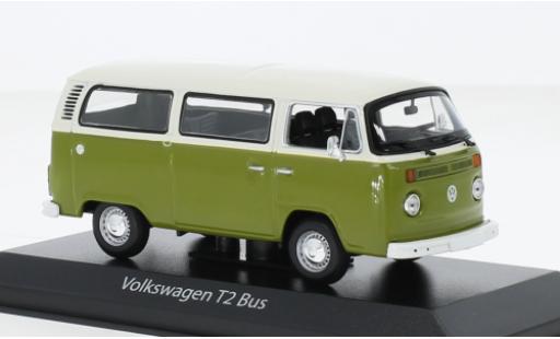 Modelauto Volkswagen T2 B bus wit/groen 1972 1/43 Maxichamps