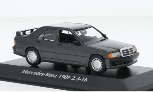 Modelauto Mercedes 190 Base E (W201) 2.3-16 metallic zwart 1984 1/43 Maxichamps