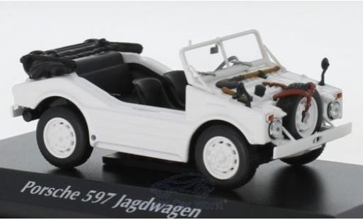 Modelauto Porsche 597 Base Jagdwagen wit 1954 1/43 Maxichamps