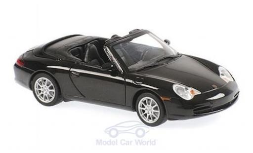 Modelauto Porsche 911 Cabriolet metallic zwart 2001 1/43 Maxichamps