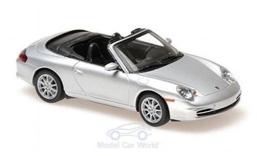 Modelauto Porsche 911 Cabriolet grijs 2001 1/43 Maxichamps