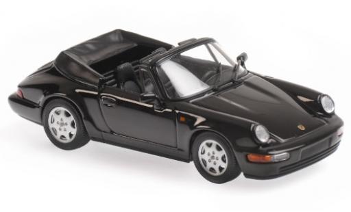 Modelauto Porsche 911 Cabriolet Carrera 4 zwart 1990 1/43 Maxichamps