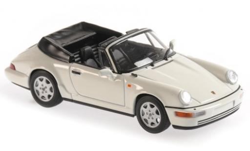 Modelauto Porsche 911 Cabriolet Carrera 4 wit 1990 1/43 Maxichamps