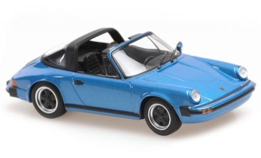 Modelauto Porsche 911 Targa metallic blauw 1977 1/43 Maxichamps
