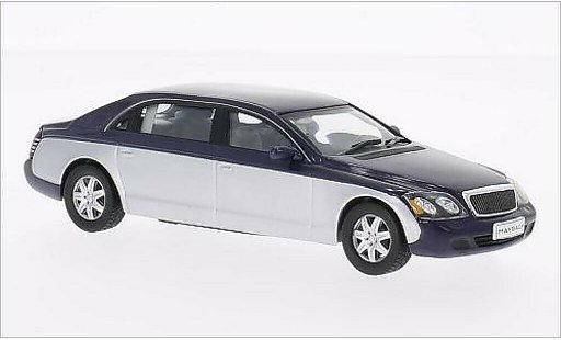 Maybach 62 Base 1/43 WhiteBox metallic blauw/grijs 2009 modelauto