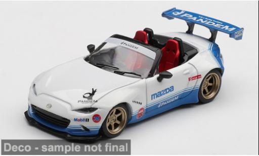 Modelauto Mazda MX-5 Base -5 (ND) Miata wit/blauw 2025 1/64 Mini GT