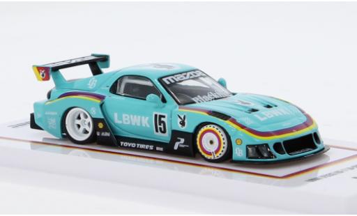 Modelauto Mazda RX7 LB Works (FD3S) - blauw 1/64 INNO64