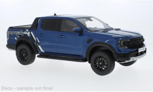 Modelauto Ford Ranger Raptor metallic blauw 2023 1/18 MCG