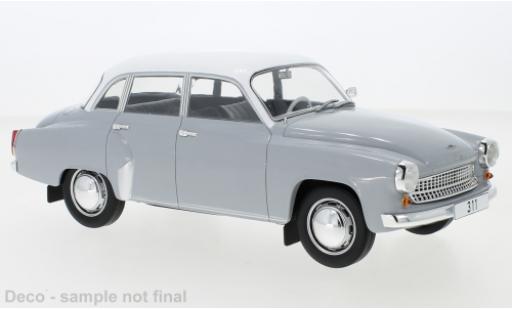 Modelauto Wartburg 311 Base grijs/wit 1959 1/18 MCG