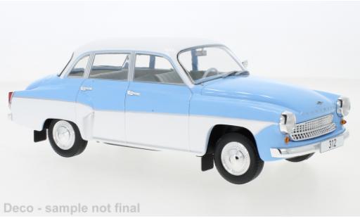 Modelauto Wartburg 312 Base blauw/wit 1965 1/18 MCG