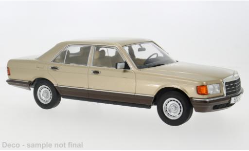 Modelauto Mercedes Classe S Base (W126) metallic beige 1979 1/18 MCG