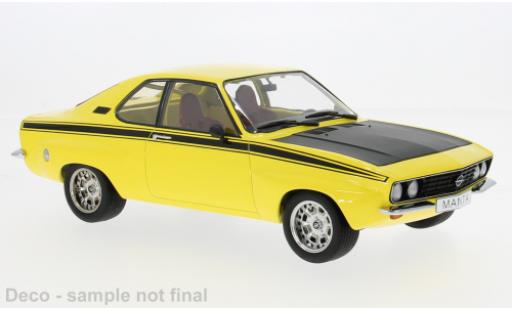 Modelauto Opel Manta A Irmscher geel/zwart 1974 1/18 MCG